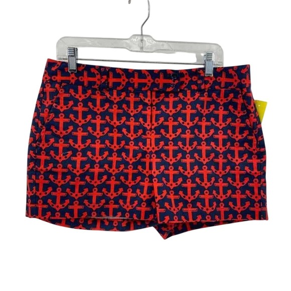 Vineyard Vines Pants - Vineyard Vines Size 10 Navy Blue Shorts with Red Anchor Print Cotton and Spandex